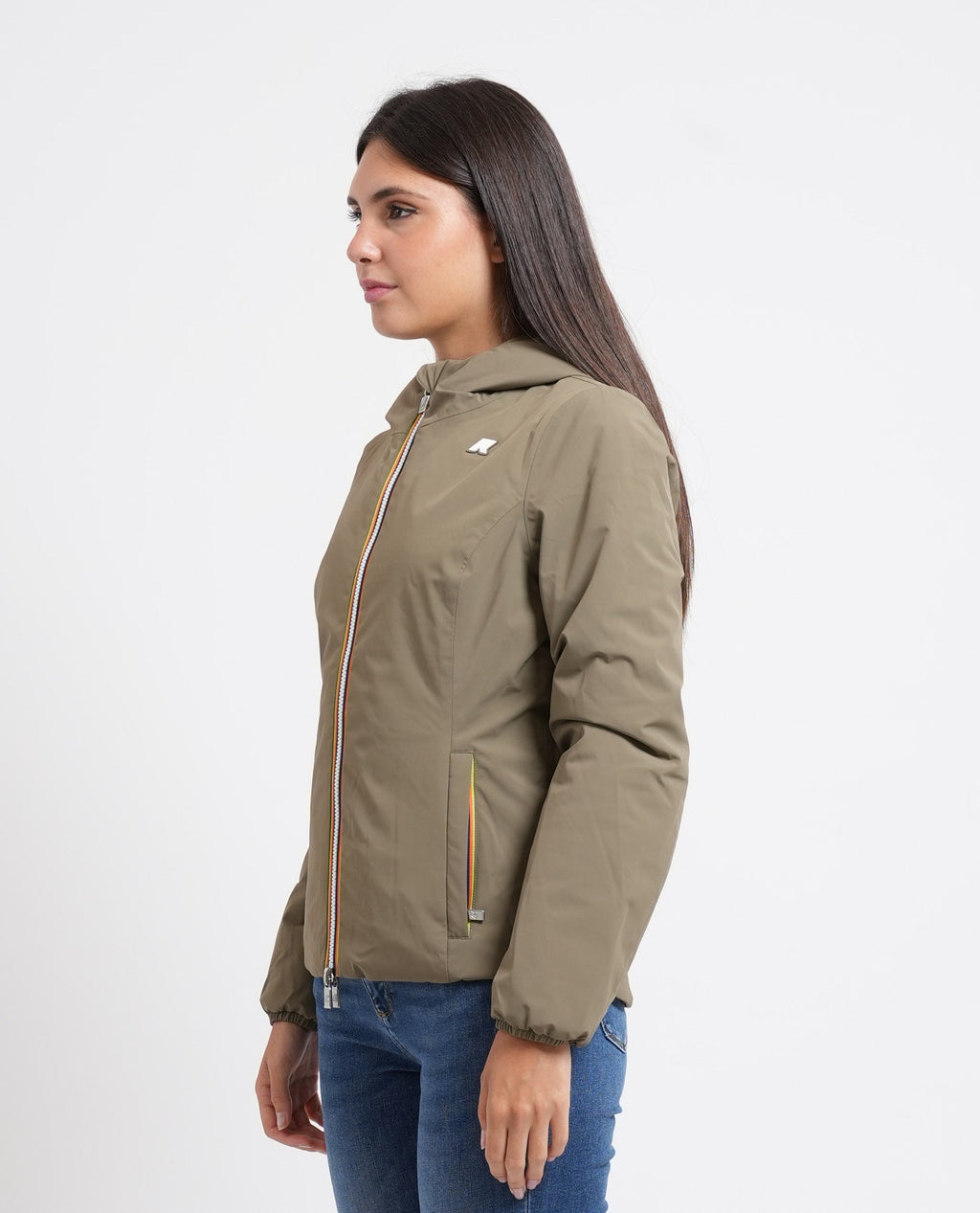 K-WAY Giacca donna corta calda Lily St Warm Double - Green Army Violet Mauve - K6128TW-D0U - immagine 3