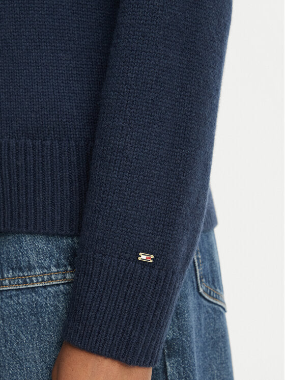 Tommy Hilfiger maglia donna Pullover con cashmere e bandierina ricamata WW0WW51450C1G - immagine 4