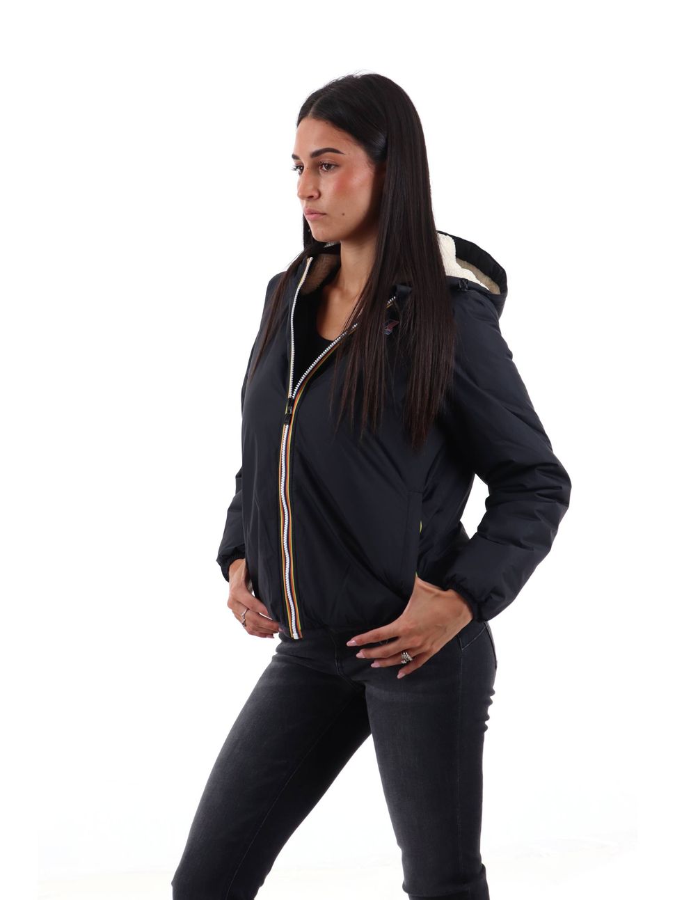 K-WAY Capospalla donna Claudette Orsetto - Black Pure - K81537W-USY - immagine 2
