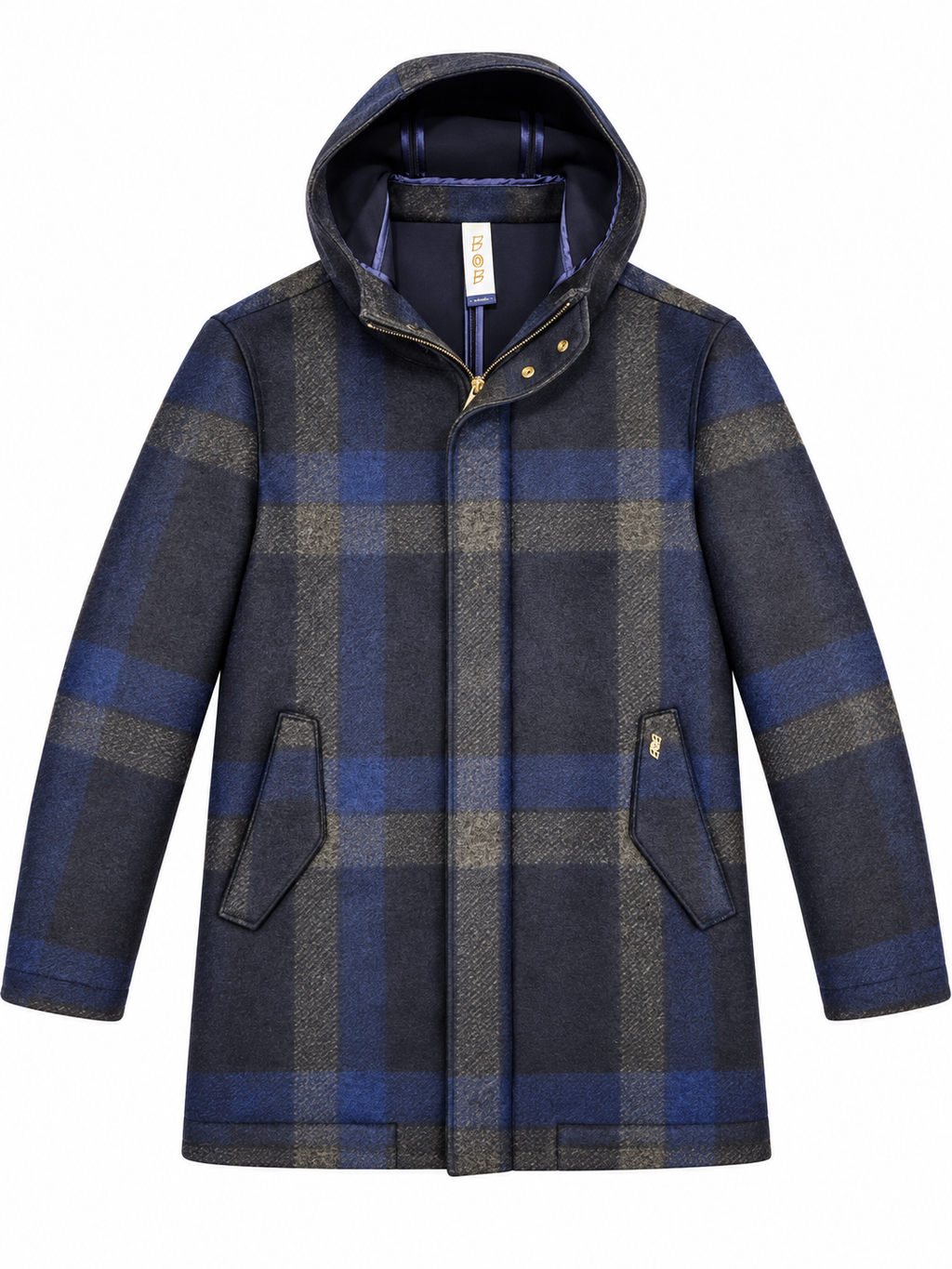 Bob Giubbotto uomo con zip e cappuccio tessuto fantasia A27WICK477T477 - immagine 1