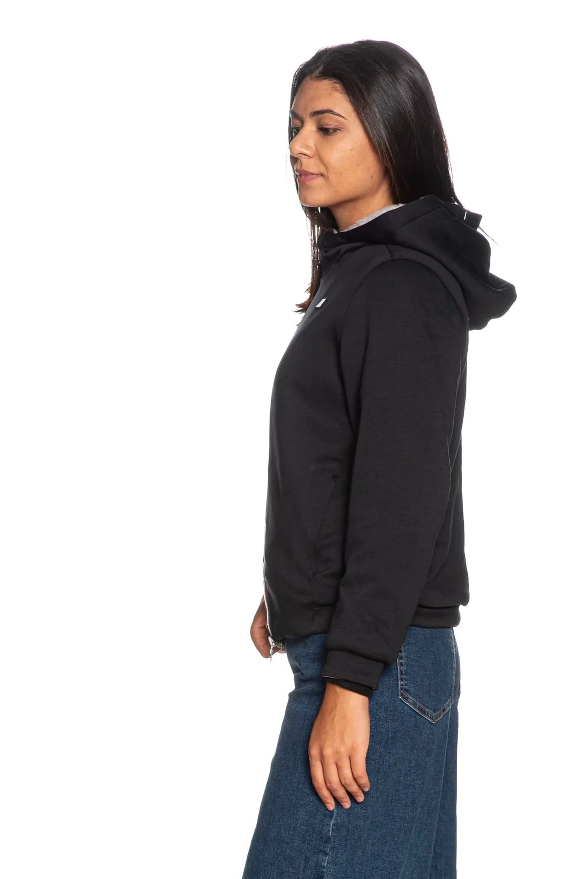 K-Way Giubbotto Donna Deva Light Spacer Fur Double W Da Donna Nero Grigio Medio K31452W-DBT - immagine 2