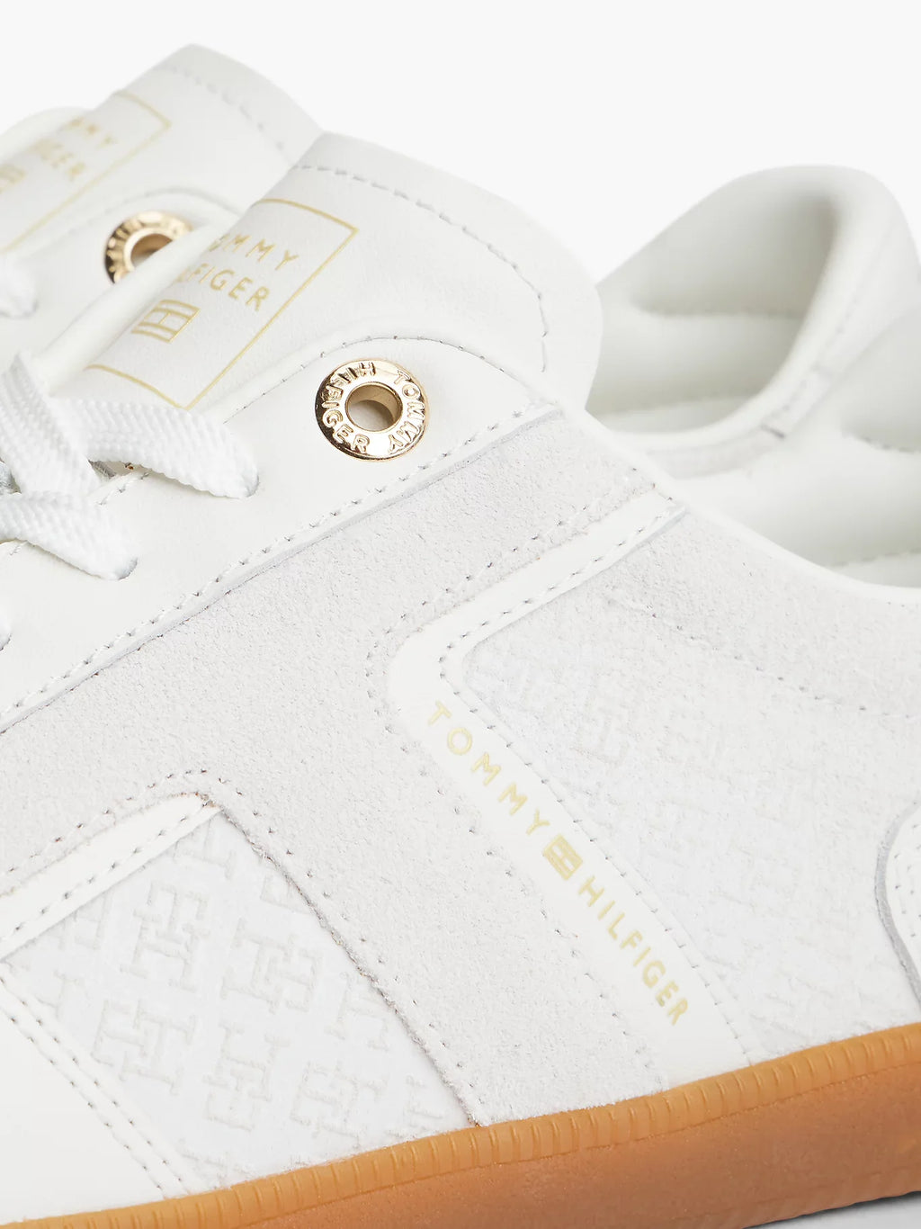 Tommy Hilfiger scarpe donna Sneakers TH Tribeca in pelle con monogrammi TH in rilievo FW0FW09691YBL - immagine 7