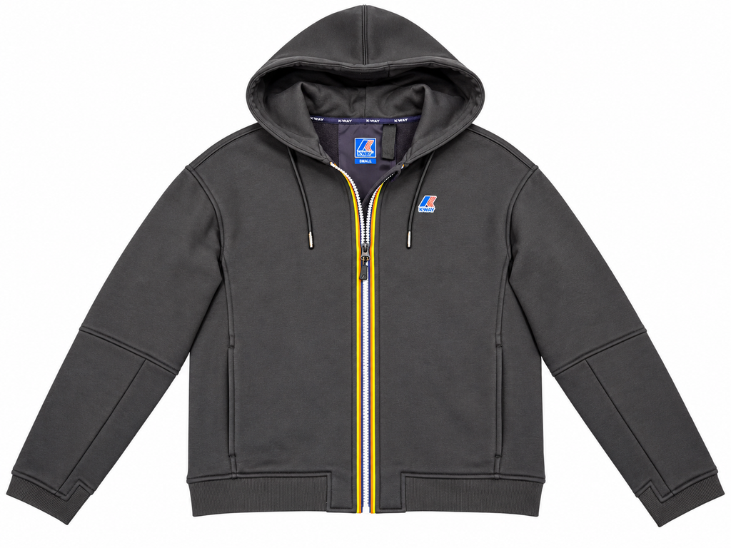 K-way felpa donna con cappuccio e zip Lara Brushed pc - Black pure K8148KW-USY - immagine 5