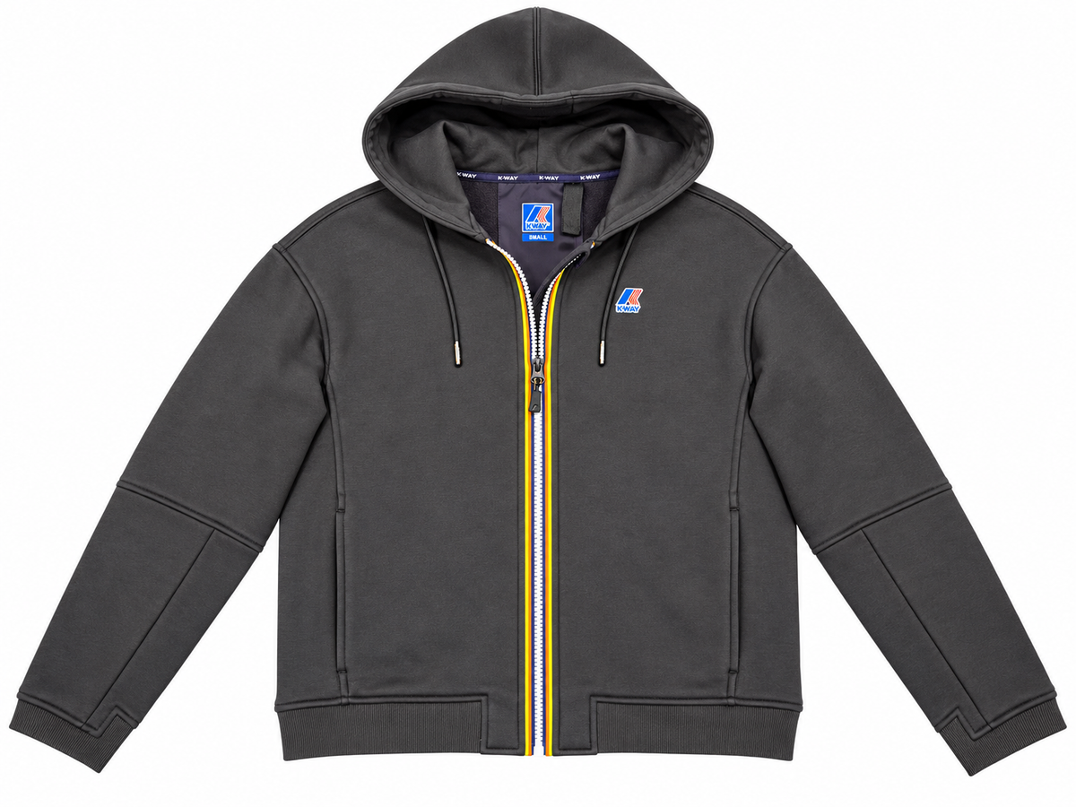 K-way felpa donna con cappuccio e zip Lara Brushed pc - Black pure K8148KW-USY - immagine 5
