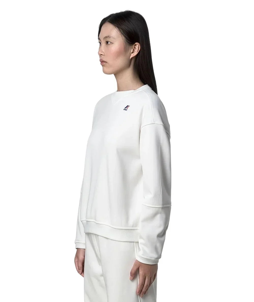 K-Way Felpa Donna Girocollo Noella Brushed Pc K6127MW 490 Bianco - immagine 2