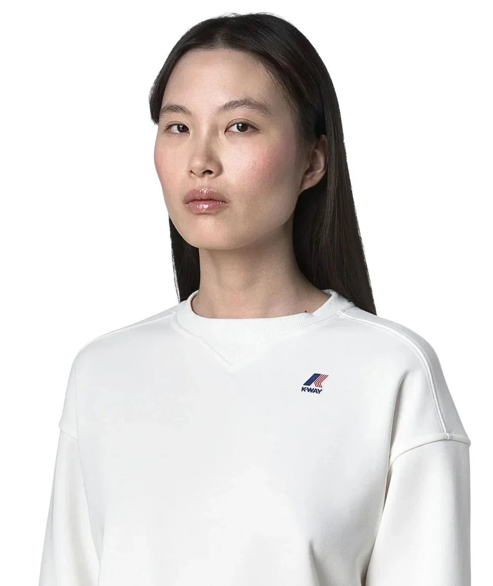 K-Way Felpa Donna Girocollo Noella Brushed Pc K6127MW 490 Bianco - immagine 4