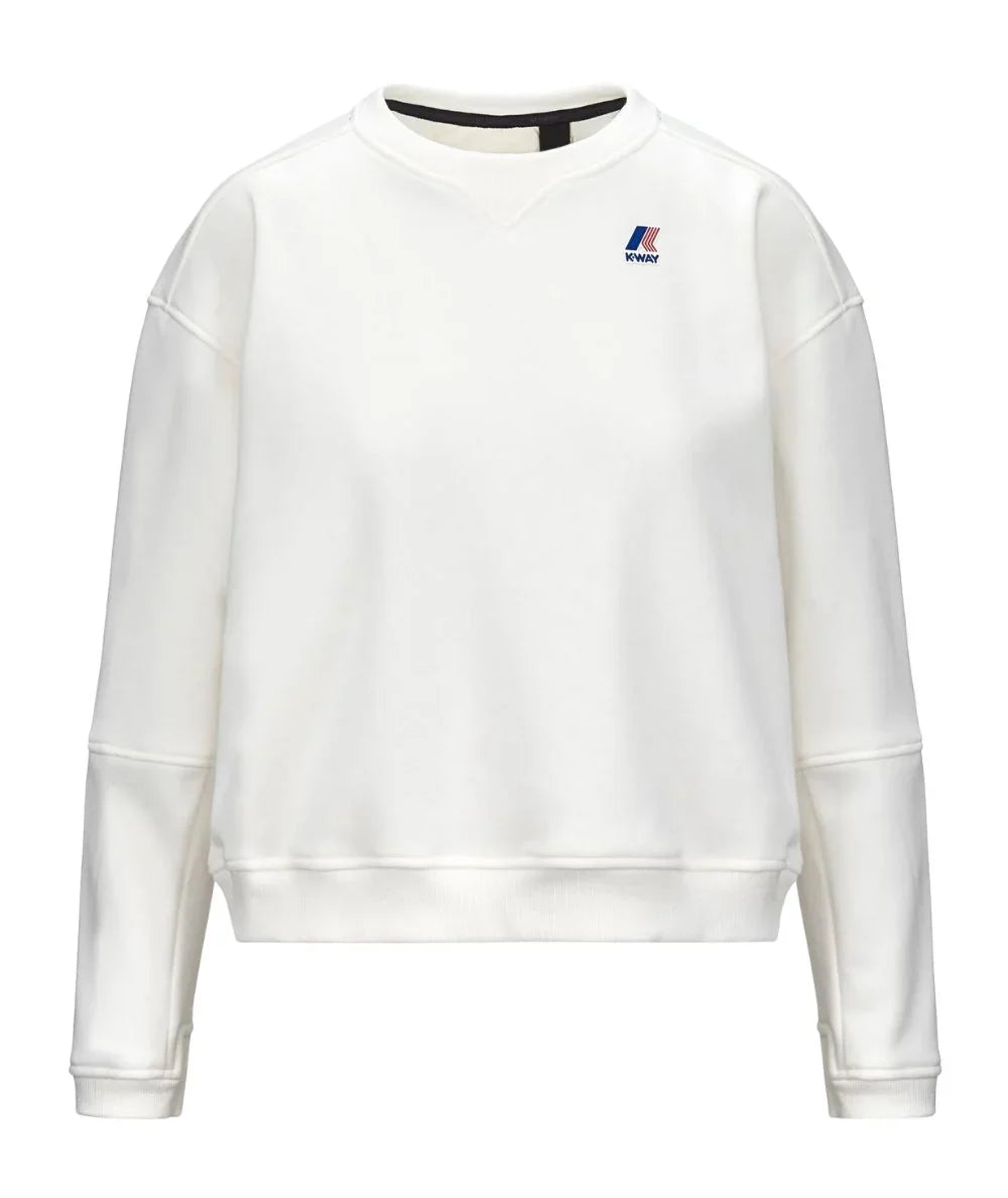 K-Way Felpa Donna Girocollo Noella Brushed Pc K6127MW 490 Bianco - immagine 5