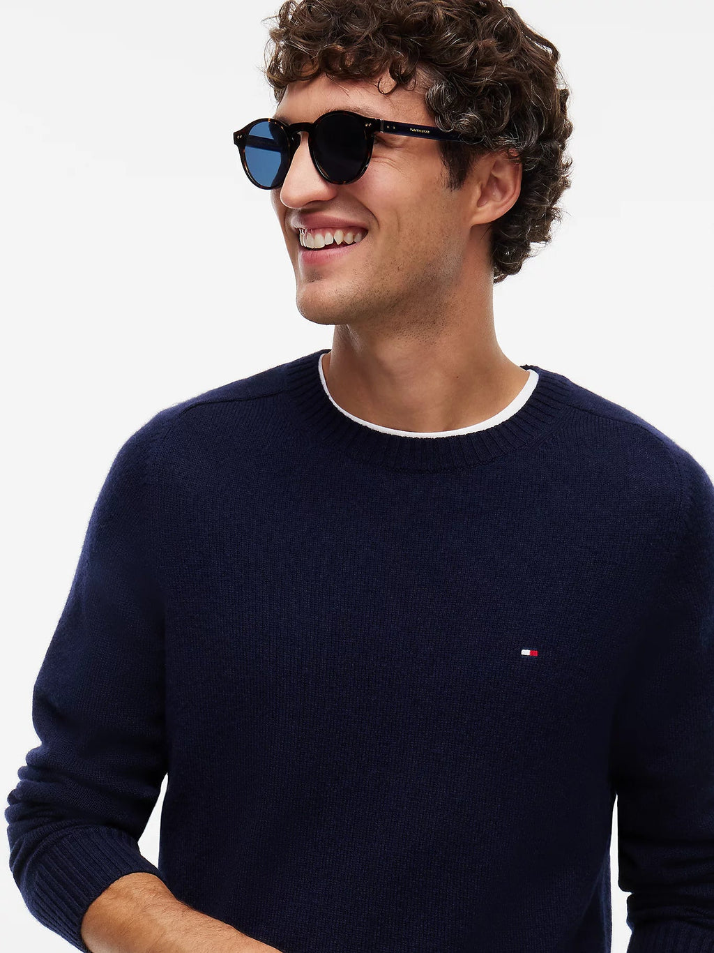 Tommy Hilfiger maglia uomo Pullover in pura lana d'agnello con logo MW0MW36535DW5