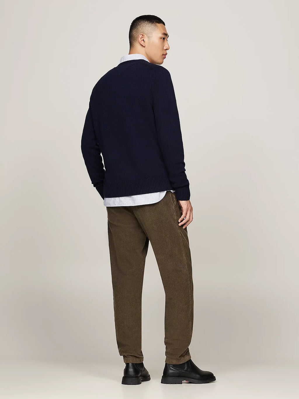 Tommy Hilfiger maglia uomo Pullover in pura lana d'agnello con logo MW0MW36535DW5