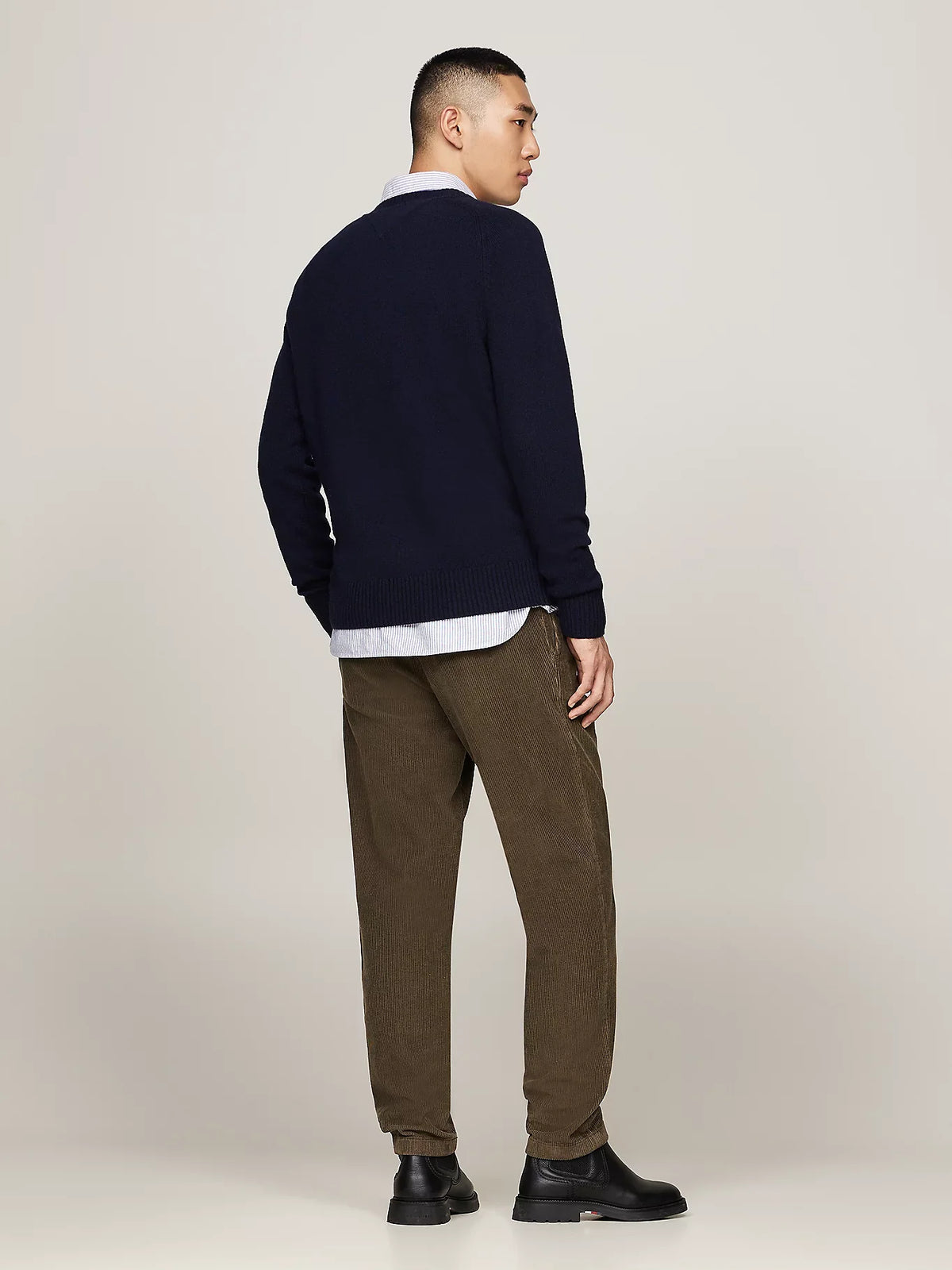 Tommy Hilfiger maglia uomo Pullover in pura lana d'agnello con logo MW0MW36535DW5