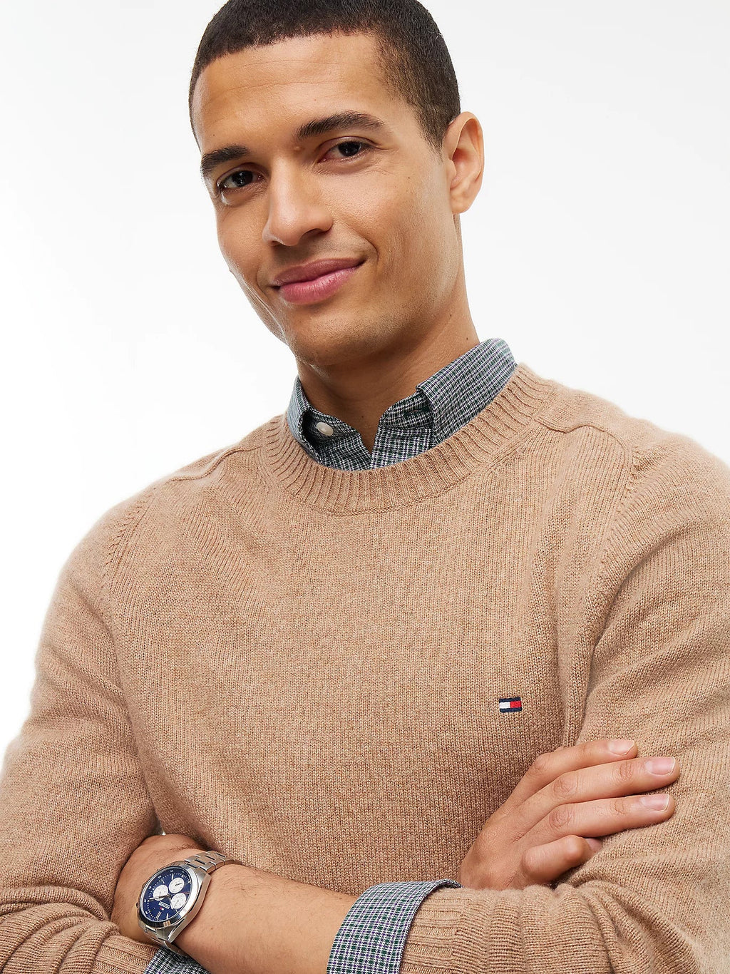 Tommy Hilfiger maglia uomo Pullover in pura lana d'agnello con logo MW0MW36535RFG