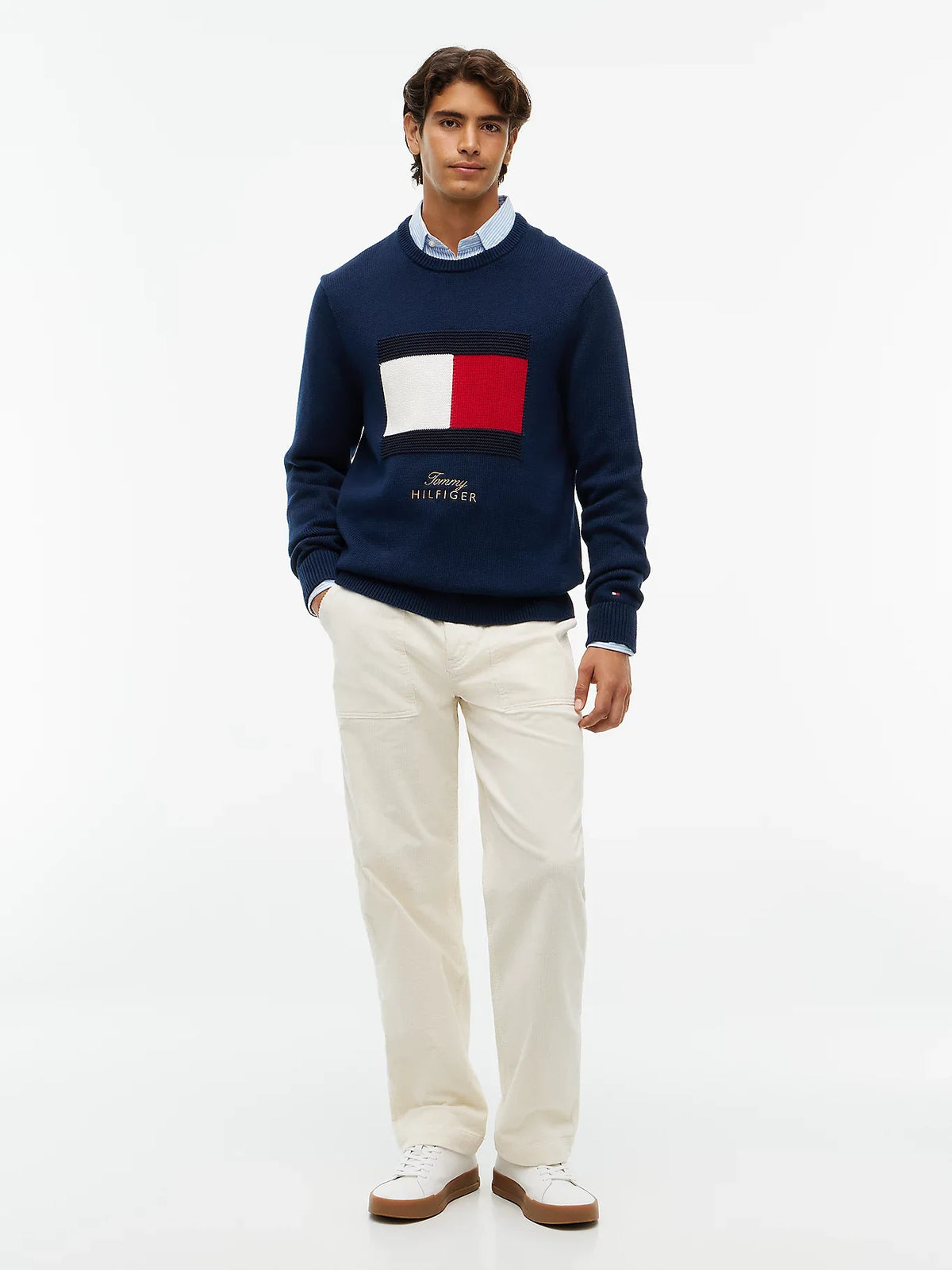 Tommy Hilfiger Maglia uomo Pullover con bandiera a intarsio MW0MW44816DCC - immagine 1