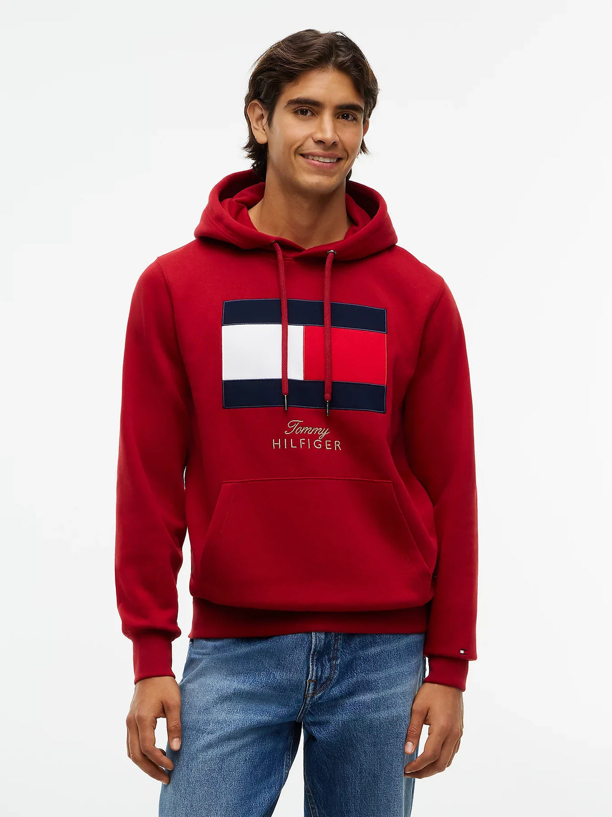 Tommy Hilfiger Felpa uomo in tessuto spazzolato con bandiera MW0MW45189XLD - immagine 1