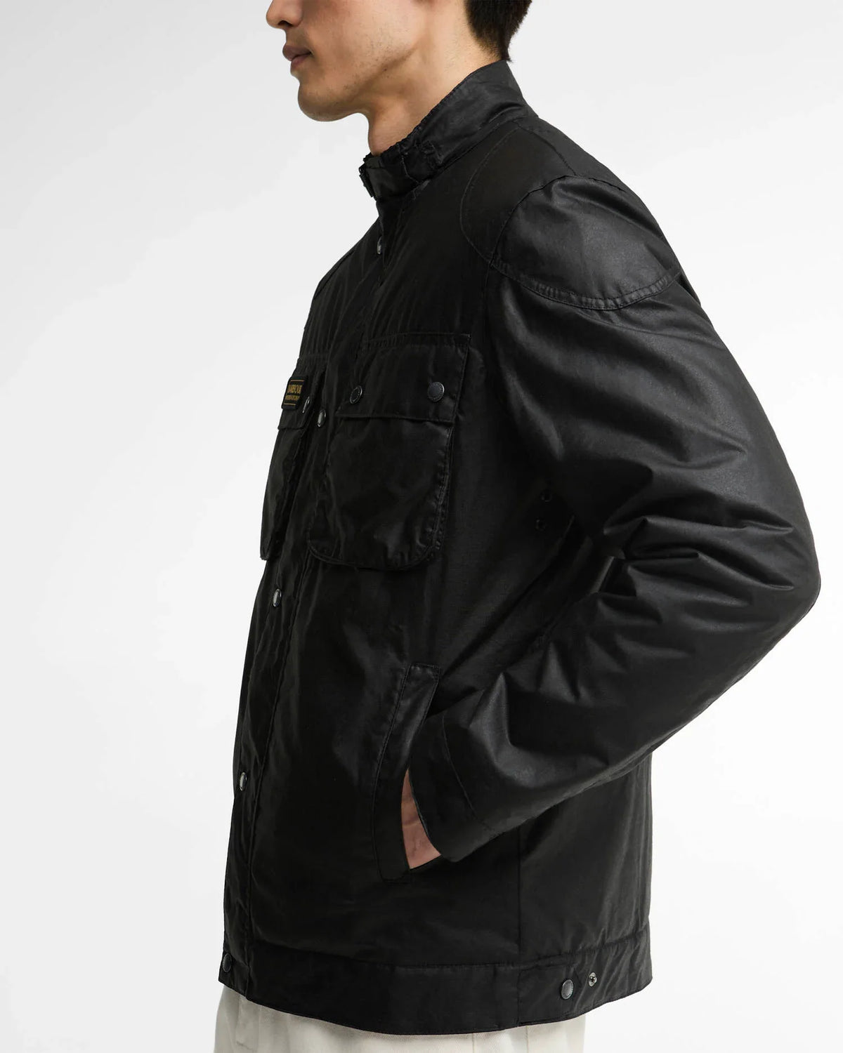 Barbour International capospalla uomo winter merton wax jacket wax cot outw MWX2601-BK11 - immagine 3