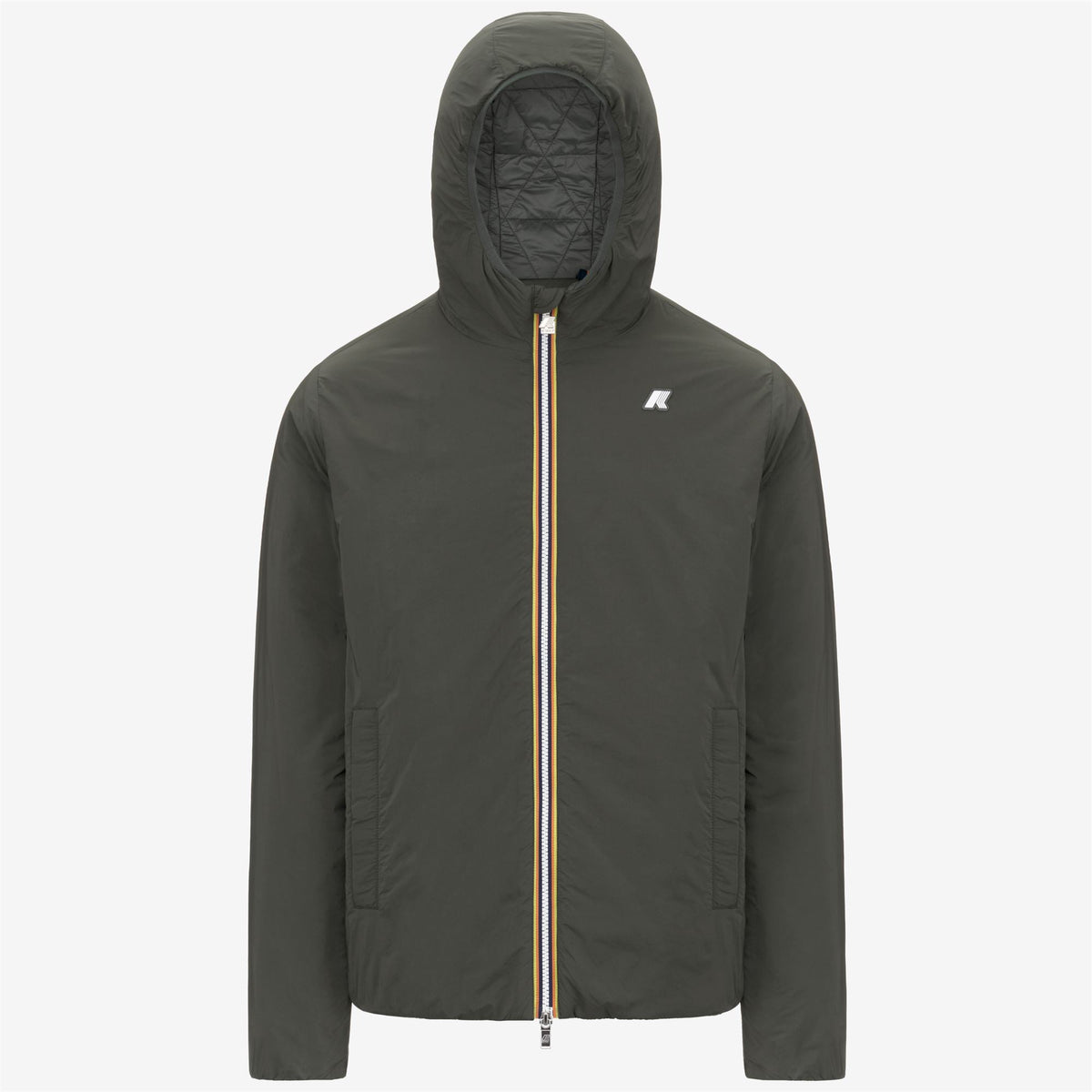 K-WAY JACK PLAIN WARM Green Blackish vista frontale prodotto