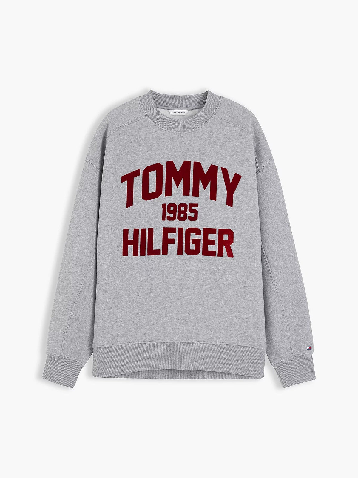Tommy Hilfiger Felpa Donna college oversize fit con logo floccato WW0WW51651P7D - immagine 5