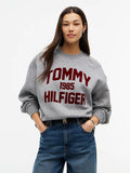 Tommy Hilfiger Felpa Donna college oversize fit con logo floccato WW0WW51651P7D - immagine 1