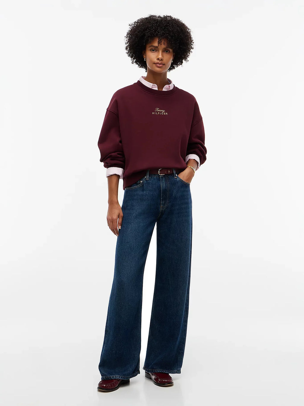 Tommy Hilfiger Maglia donna Pullover relaxed fit con logo ricamato WW0WW51724XIH - immagine 2