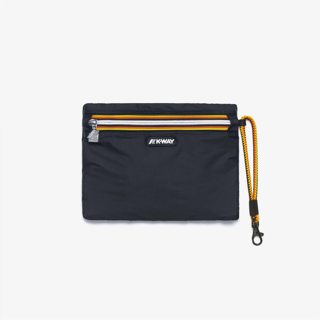 Beauty case K-Way Nimes unisex impermeabile in nylon blu con zip multicolor